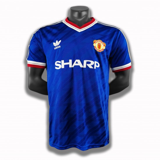 Camisola Manchester United Retro Equipamento Terceiro 1986 Manga Curta